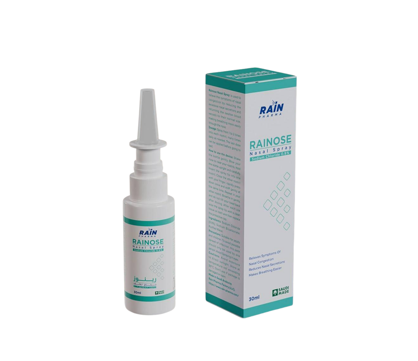 Rainose Isotonic 0.9% Nasal Spray pack by MADA Pharmaceuticals — Nasal Spray for respiratory care